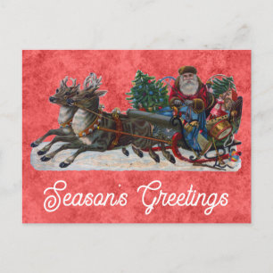 Vintage kerstkerstkerstkerstkerstkerstfeestjes briefkaart