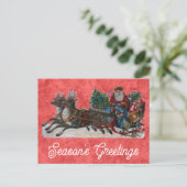 Vintage kerstkerstkerstkerstkerstkerstfeestjes briefkaart (Staand voorkant)