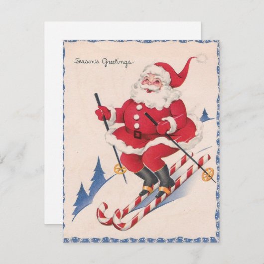 Vintage kerstkerstkerstkerstkerstkerstinkerij feestdagenkaart (Voorkant / Achterkant)