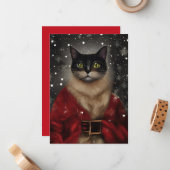 Vintage kerstkerstkerstkerstkerstkerstkaart — flat notitiekaartje (Voorkant / Achterkant in situ)