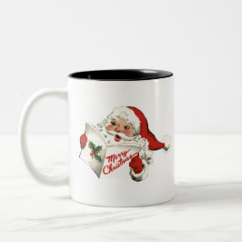 Vintage Kerstkerstkerstkerstkerstkerstkerstfeestre Tweekleurige Koffiemok