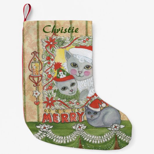 Vintage kerstkerstkerstkerstkerstkerstkerstkerstka kleine kerstsok (Voorkant)