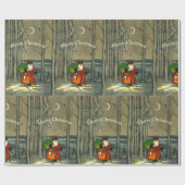 Vintage kerstkerstkerstkerstkerstkerstkerstkerstke cadeaupapier (Vlak)