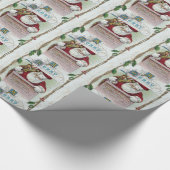 Vintage kerstkerstkerstkerstkerstkerstkerstkerstke cadeaupapier (Hoek)