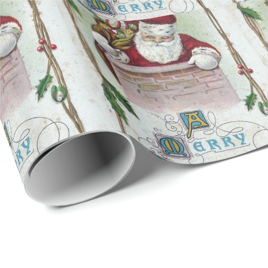 Vintage kerstkerstkerstkerstkerstkerstkerstkerstke cadeaupapier (Rol Hoek)