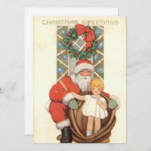 Vintage kerstkerstkerstkerstkerstkerstkerstkerstke feestdagenkaart (Voorkant / Achterkant)