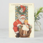 Vintage kerstkerstkerstkerstkerstkerstkerstkerstke feestdagenkaart (Staand voorkant)