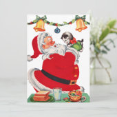 Vintage Kerstkerstkerstkerstkerstkerstkerstkerstke Feestdagenkaart (Staand voorkant)