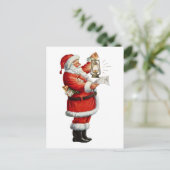 Vintage kerstkerstkerstkerstkerstkerstkerstkerstke feestdagenkaart (Staand voorkant)