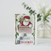 Vintage kerstkerstkerstkerstkerstkerstkerstkerstke feestdagenkaart (Staand voorkant)