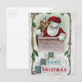 Vintage kerstkerstkerstkerstkerstkerstkerstkerstke feestdagenkaart (Voorkant / Achterkant)