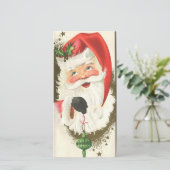 Vintage kerstkerstkerstkerstkerstkerstkerstkerstke feestdagenkaart (Staand voorkant)