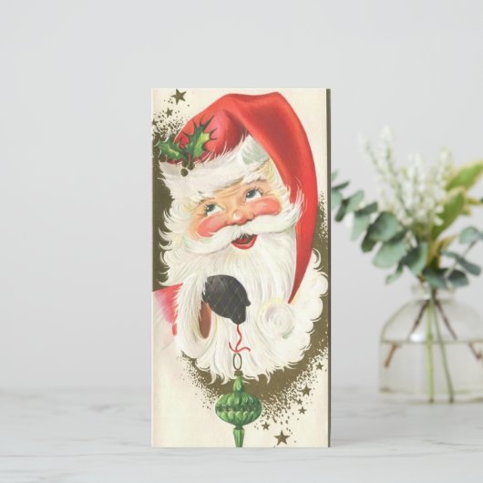 Vintage kerstkerstkerstkerstkerstkerstkerstkerstke feestdagenkaart (Staand voorkant)