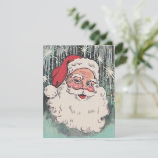 Vintage kerstkerstkerstkerstkerstkerstkerstkerstke feestdagenkaart (Staand voorkant)