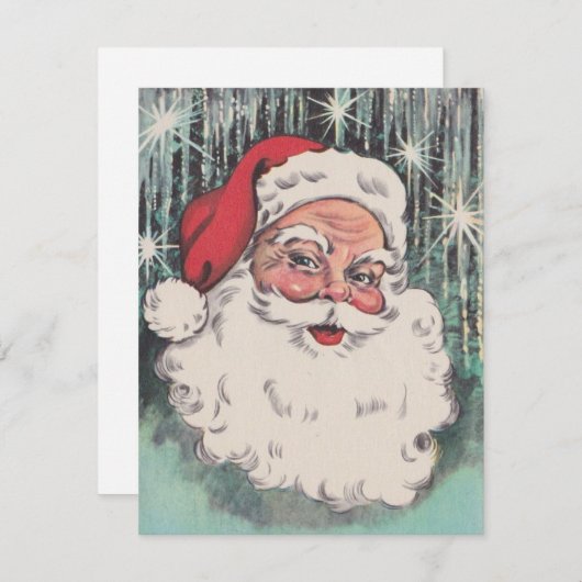 Vintage kerstkerstkerstkerstkerstkerstkerstkerstke feestdagenkaart (Voorkant / Achterkant)