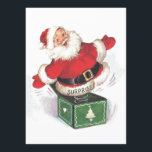 Vintage kerstkerstkerstkerstkerstkerstkerstkerstke feestdagenkaart<br><div class="desc">Retro Vintage Kerstman Verrassingsvakantie Kaart.</div>