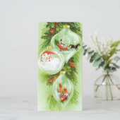 Vintage kerstkerstkerstkerstkerstkerstkerstkerstke feestdagenkaart (Staand voorkant)