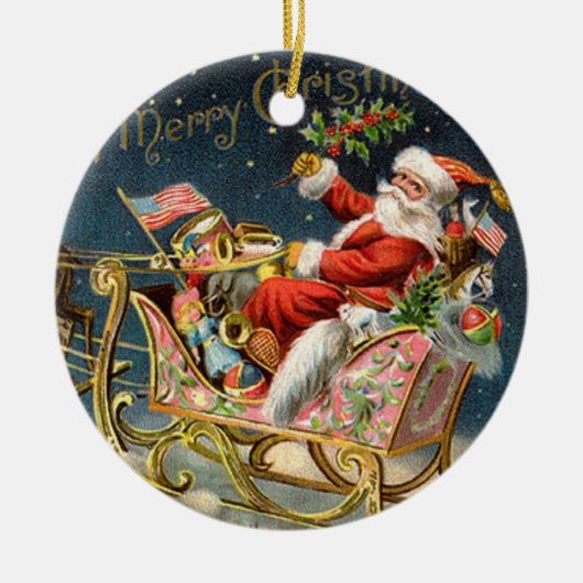 Vintage kerstkerstkerstkerstkerstkerstkerstkerstke keramisch ornament (Voorkant)
