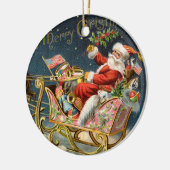 Vintage kerstkerstkerstkerstkerstkerstkerstkerstke keramisch ornament (Links)