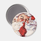 Vintage kerstkerstkerstkerstkerstkerstkerstkerstke magneet (Voorkant / Achterkant)