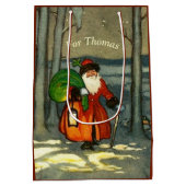 Vintage kerstkerstkerstkerstkerstkerstkerstkerstke medium cadeauzakje (Achterkant)