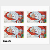 Vintage kerstkerstkerstkerstkerstkerstkerstkerstke rechthoekige sticker (Vel)