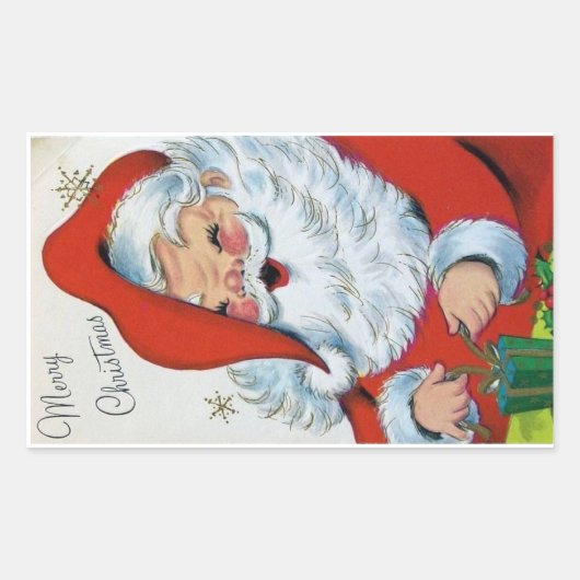 Vintage kerstkerstkerstkerstkerstkerstkerstkerstke rechthoekige sticker (Voorkant)