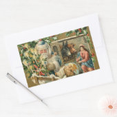 Vintage-kerstkerstkerstkerstkerstkerstkerstkerstke Rechthoekige Sticker (Envelop)