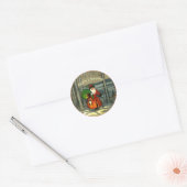 Vintage kerstkerstkerstkerstkerstkerstkerstkerstke ronde sticker (Envelop)
