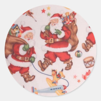 Vintage kerstkerstkerstkerstkerstkerstkerstkerstke ronde sticker