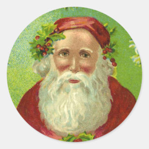 Vintage kerstkerstkerstkerstkerstkerstkerstkerstke ronde sticker