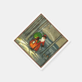 Vintage kerstkerstkerstkerstkerstkerstkerstkerstke servet (Hoek)