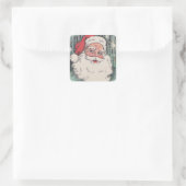 Vintage kerstkerstkerstkerstkerstkerstkerstkerstke vierkante sticker (Tas)