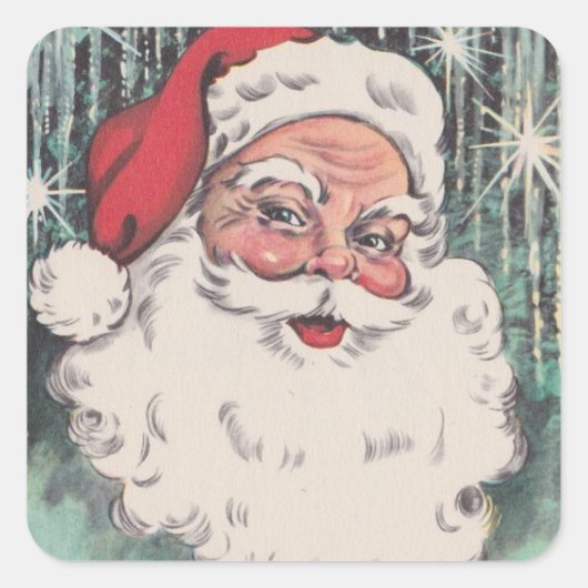 Vintage kerstkerstkerstkerstkerstkerstkerstkerstke vierkante sticker (Voorkant)