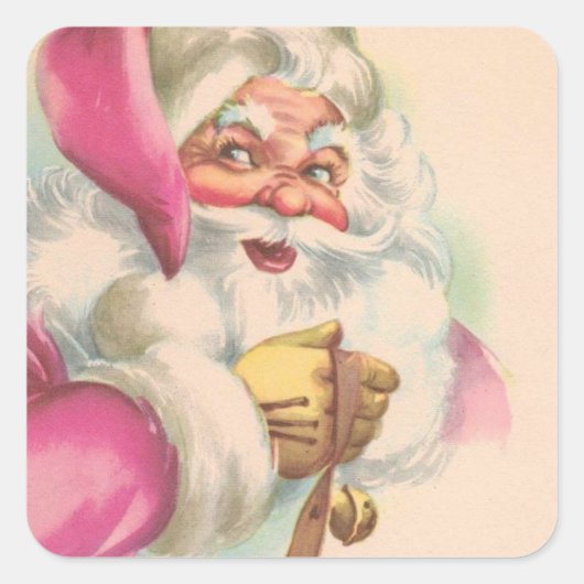 Vintage kerstkerstkerstkerstkerstkerstkerstkerstke vierkante sticker (Voorkant)