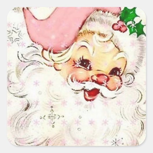 Vintage kerstkerstkerstkerstkerstkerstkerstkerstke vierkante sticker (Voorkant)