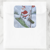 Vintage kerstkerstkerstkerstkerstkerstkerstkerstke vierkante sticker (Tas)