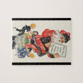 Vintage kerstkerstkerstkerstkerstkerstkerstman en legpuzzel (Horizontaal)