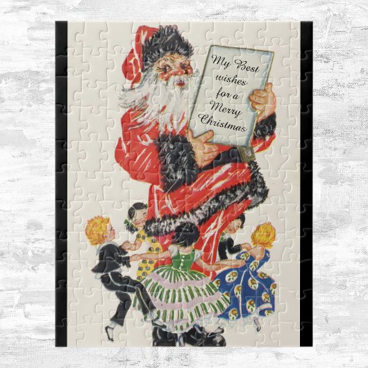 Vintage kerstkerstkerstkerstkerstkerstkerstman en legpuzzel