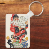 Vintage kerstkerstkerstkerstkerstkerstkerstman en  sleutelhanger (Achterkant)