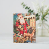 Vintage kerstkerstkerstkerstkerstkerstkerstman, re briefkaart (Staand voorkant)