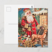 Vintage kerstkerstkerstkerstkerstkerstkerstman, re briefkaart (Voorkant / Achterkant)