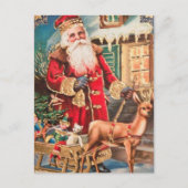Vintage kerstkerstkerstkerstkerstkerstkerstman, re briefkaart (Voorkant)