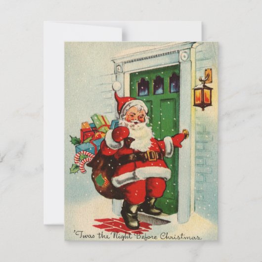 Vintage Kerstkerstkerstkerstkerstkerstkerstrelinge Feestdagenkaart (Voorkant)