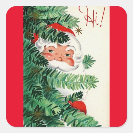 Vintage kerstkerstkerstkerstkerstkerstkerststaarst vierkante sticker (Voorkant)