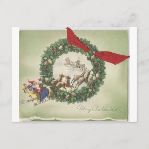 Vintage kerstkerstkerstkerstkerstkerstman feestdagenkaart