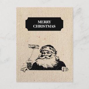 Vintage kerstkerstkerstkerstkerstkerstman Rustic I Feestdagenkaart