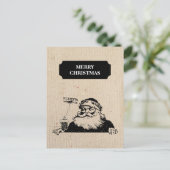 Vintage kerstkerstkerstkerstkerstkerstman Rustic I Feestdagenkaart (Staand voorkant)