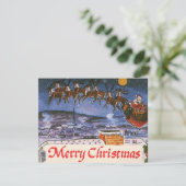 Vintage kerstkerstkerstkerstkerstkerstman — Sleigh Kaart (Staand voorkant)