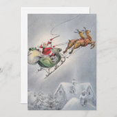 Vintage Kerstkerstkerstkerstkerstkerstrenrenrenren Feestdagenkaart (Voorkant / Achterkant)